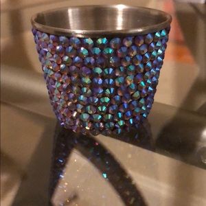 Blue Rhinestone Stainless Steal Shot Glass